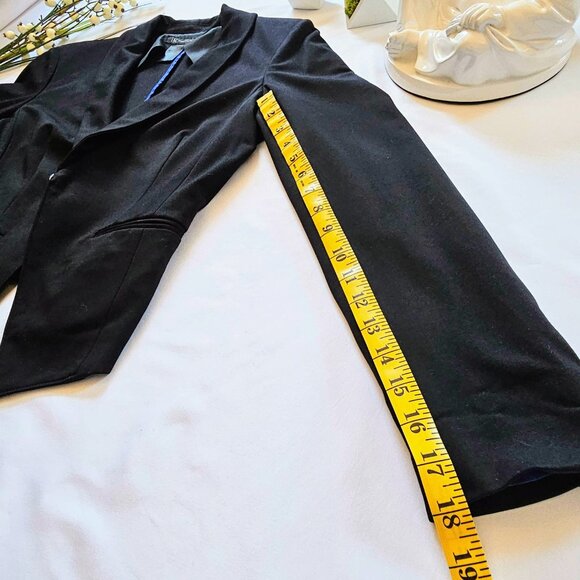 Classic Black Blazer with Blue Cuffs - Picture 12 of 12